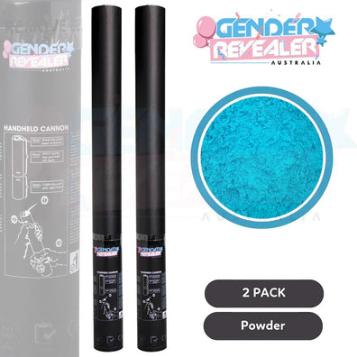 2 Pack - Gender Revealer Handheld Cannon 60 cm - FX Powder - Blue